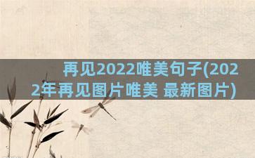 再见2022唯美句子(2022年再见图片唯美 最新图片)